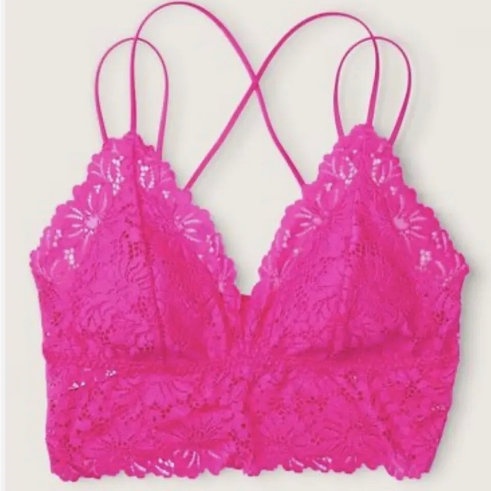 Victoria's Secret PINK Lace Strappy Back Longline Bralette